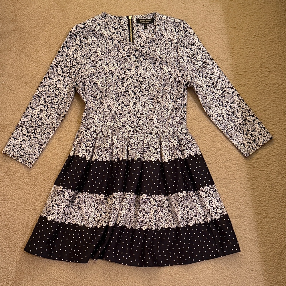 Juicy Couture Black and White Floral Kids Dress